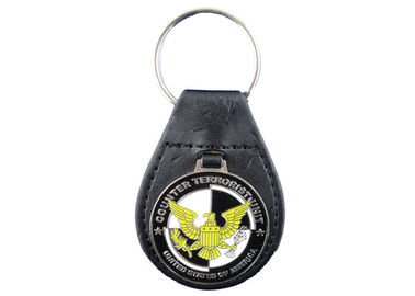 Het promotieleer Keychain, Gepersonaliseerd Leer Keychains van Gifteagle met Nikkelplateren