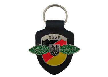 GSG9 gepersonaliseerd Leer Keychains, Promotiekeychains met Embleem met Zacht Emailembleem