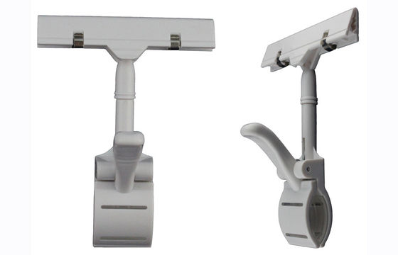 De plastic Kleinhandelstekenhouders, Witte Promotieduim knipt 3 5/8 " *6 3/4“