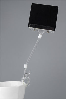 Plastic Pop het Tekenhouders PS/PC van de Plankenklem in Transparante Winkelvertoning,