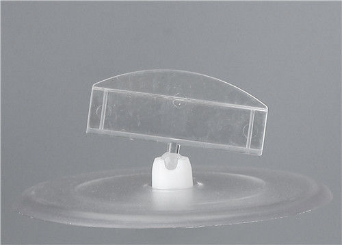 De duidelijke Plastic de Houdersvertoning van het Klemteken/Klem van de Prijskaartjehouder voor Opslag
