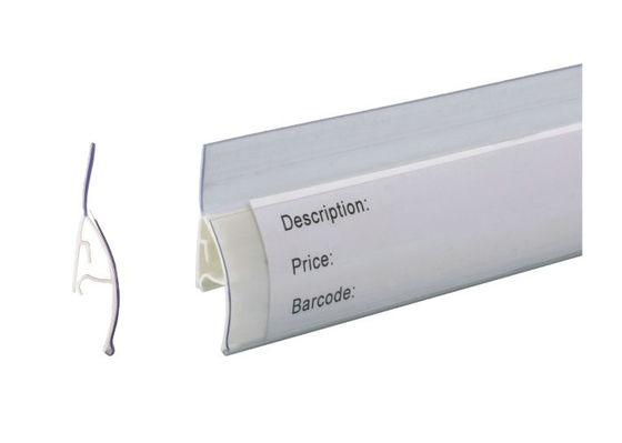 Supermarkt, Opslagprijs die pvc-Gegevensstrook, Milieu Witte Plastic Etikethouders 31231 tonen