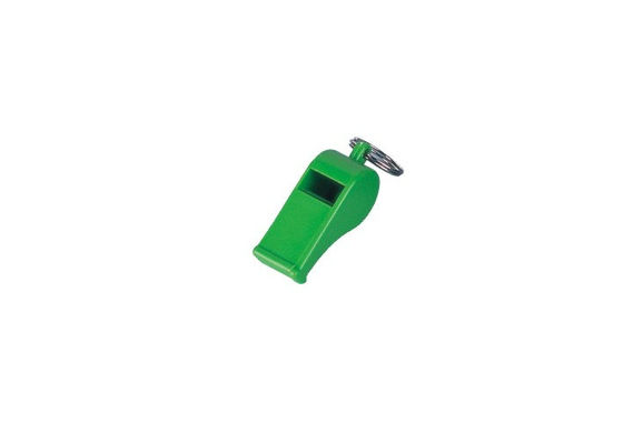 Groene het Fluitjesleutelring van pp Platic, Promotiekeychains voor wandelingsnoodsituatie 30575