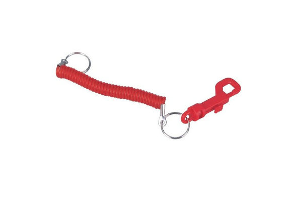 Decoratief Rood pp en pvc Promotiekeychains met spiraalvormig koord 30584