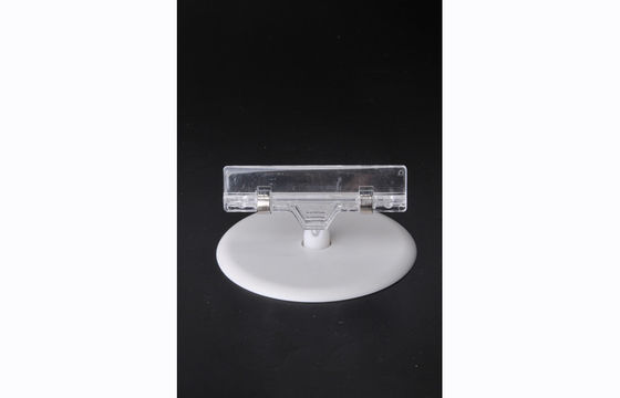 De transparante PS Plastic Klem van de Prijskaartjehouder, POP Klem met Ronde Basis 15*9cm