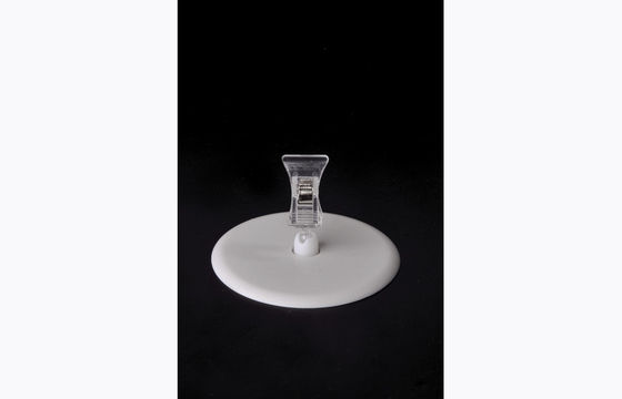 De transparante PS Plastic Klem van de Prijskaartjehouder, POP Klem met Ronde Basis 15*9cm