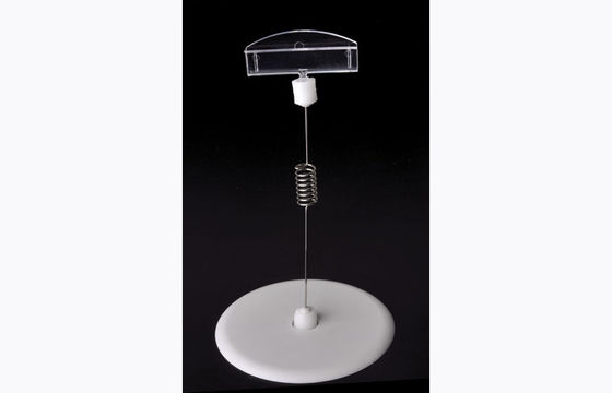 De transparante PS Plastic Klem van de Prijskaartjehouder, POP Klem met Ronde Basis 15*9cm