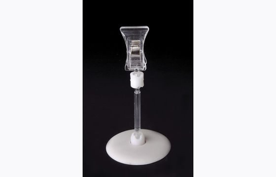De transparante PS Plastic Klem van de Prijskaartjehouder, POP Klem met Ronde Basis 15*9cm