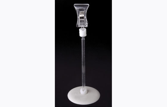 De transparante PS Plastic Klem van de Prijskaartjehouder, POP Klem met Ronde Basis 15*9cm