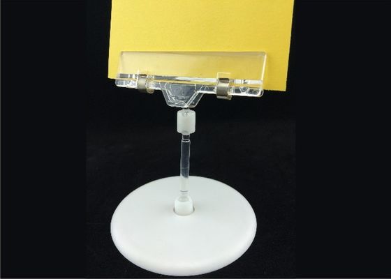 De transparante PS Plastic Klem van de Prijskaartjehouder, POP Klem met Ronde Basis 15*9cm