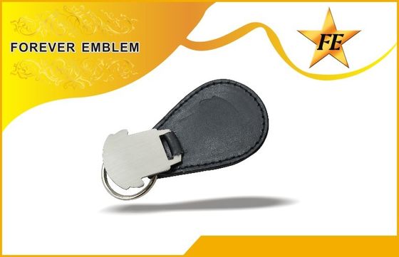 Echt, Pu, pvc-Leer Promotiekeychains met het Embleem van het Douanemetaal