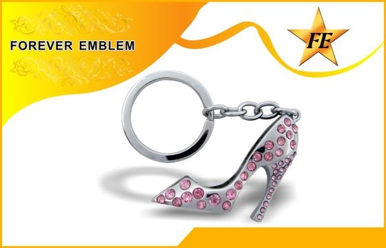 High-Heeled Zilver van Keychains van het Schoenmetaal Promotie met Bergkristal