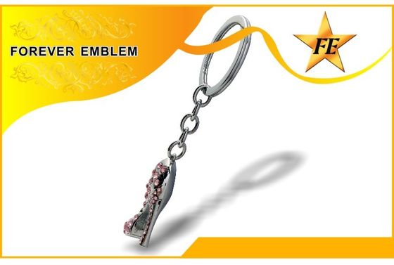 High-Heeled Zilver van Keychains van het Schoenmetaal Promotie met Bergkristal