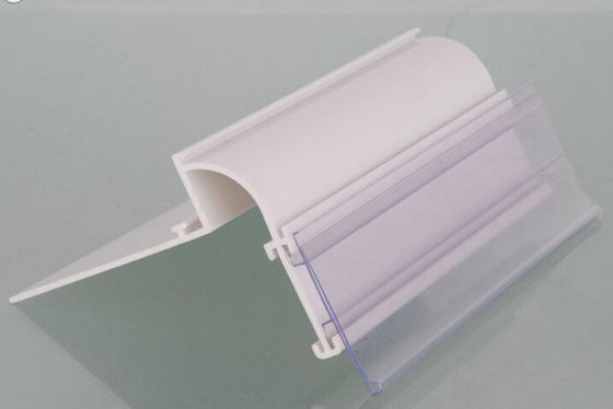 Transparante uitgedreven plastic vormensupermarkt/de gegevensstrook van opslagpvc