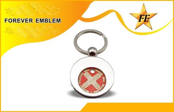 Het Muntstuksleutelring en Muntstukhouder Keychain van het supermarktkarretje met Douaneembleem