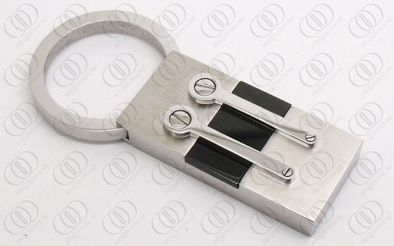 Zwarte de Geribbelde Houders Duurzame OEM/ODM van Keychain van het Manierroestvrije staal