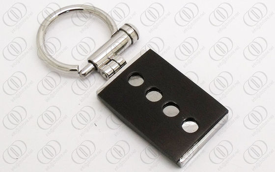 Zwarte van Keychain van het manier de Vierkante die Roestvrije staal met Open en Dichte Schroef wordt geplateerd