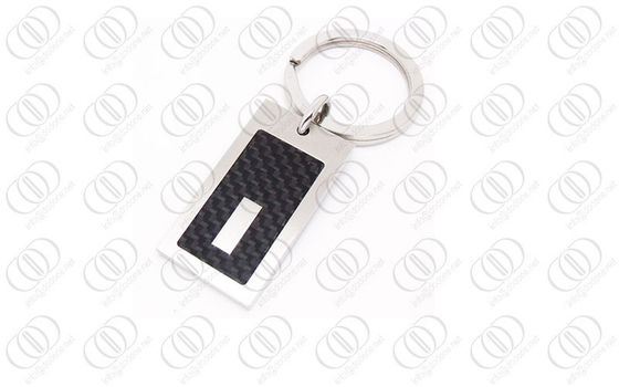316L Accent van de Vezelkeychain Engraeable van de roestvrij staal het Zwarte Koolstof