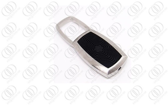 Volledig Geborsteld de Lenteroestvrij staal van manier Zwart Rubberkeychain