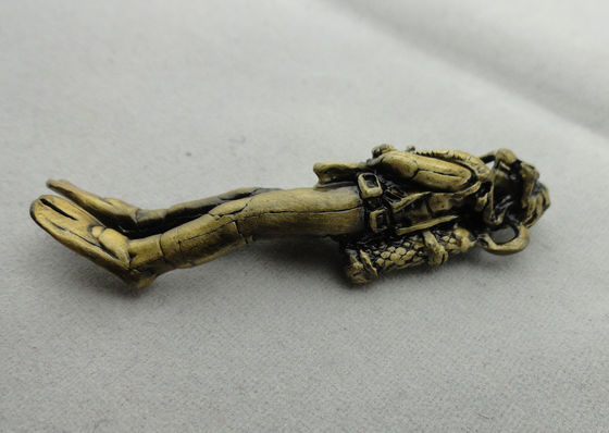 Zeer belangrijke Keten van de metaal de Volledige Hulp, Tin Promotiekeychain met Antiek Gouden Plateren