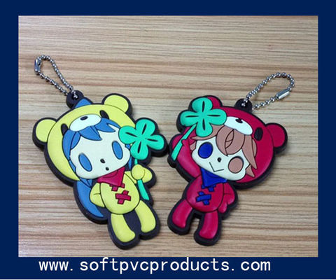 Leuk Doll personaliseerde Douane Zeer belangrijke Ketens/de Plastic Sleutelring van Keychains/van het Silicone met Embleem