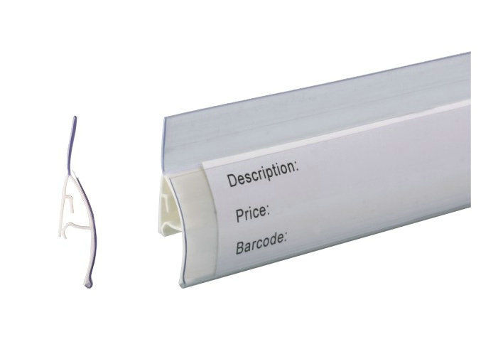 Supermarkt, Opslagprijs die pvc-Gegevensstrook, Milieu Witte Plastic Etikethouders 31231 tonen