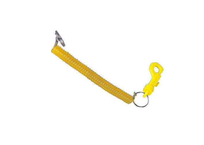 Geel pp-Plastiek en pvc Promotiekeychains, Creditcardhouder met spiraalvormig koord 30583