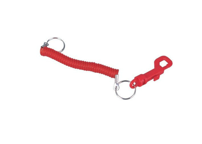 Decoratief Rood pp en pvc Promotiekeychains met spiraalvormig koord 30584