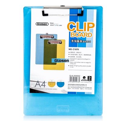 Het bedrijfsdubbel die Transparant Plastic Klembord vouwen past Embleem aan