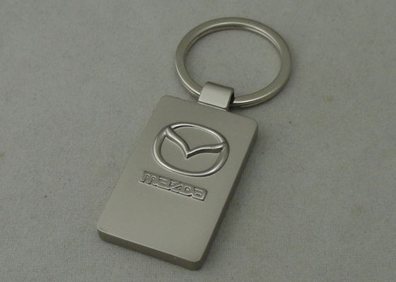 3D Plateren van Keychain van de Zinklegering Nevelige Zilveren voor Auto Zeer belangrijke Kettingen